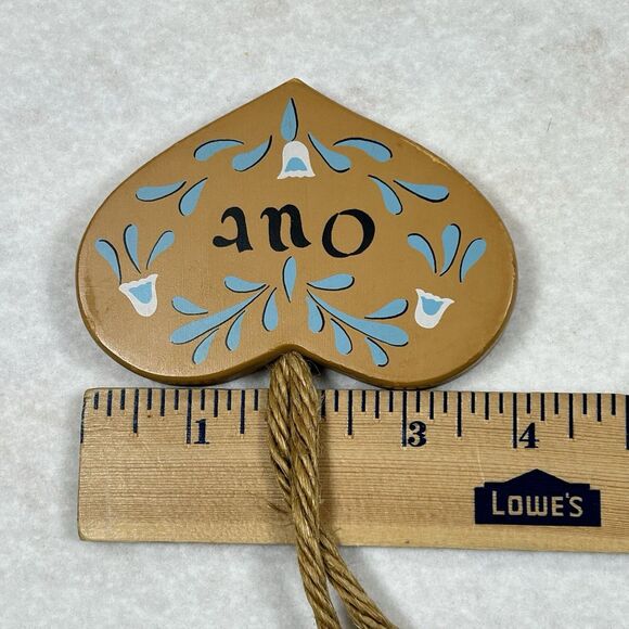 Vtg Wooden Heart Plaques "Bless Our Home" Rope Hanging Country Decor Cottagecore - Picture 7 of 9